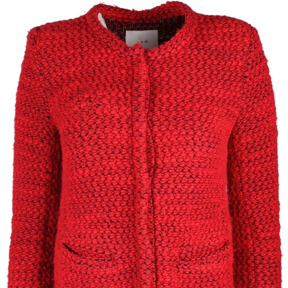 IRO Paris Red Tweed Pattern Jacket - image 1